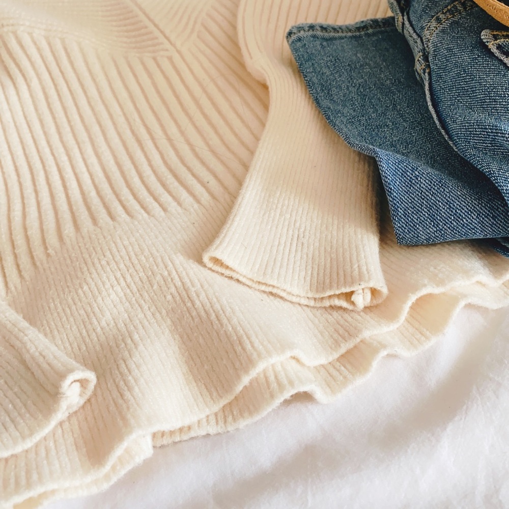 Jon & Anna cream ribbed sweater - Picture 2 of 9